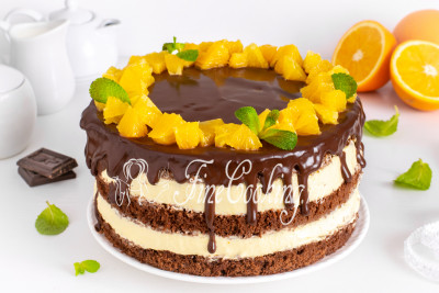 Шоколадно-апельсиновый торт